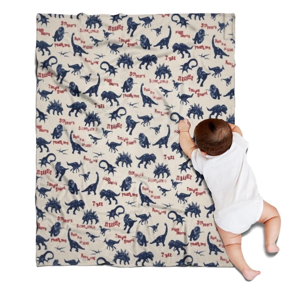 Beige Dinosaurs Text Pattern Blanket,Comfortable Soft Flannel Throw Blanket,All Season,Warm Lightweight Blankets for Sofa Bed Couch Living Room Chair,30"x40"