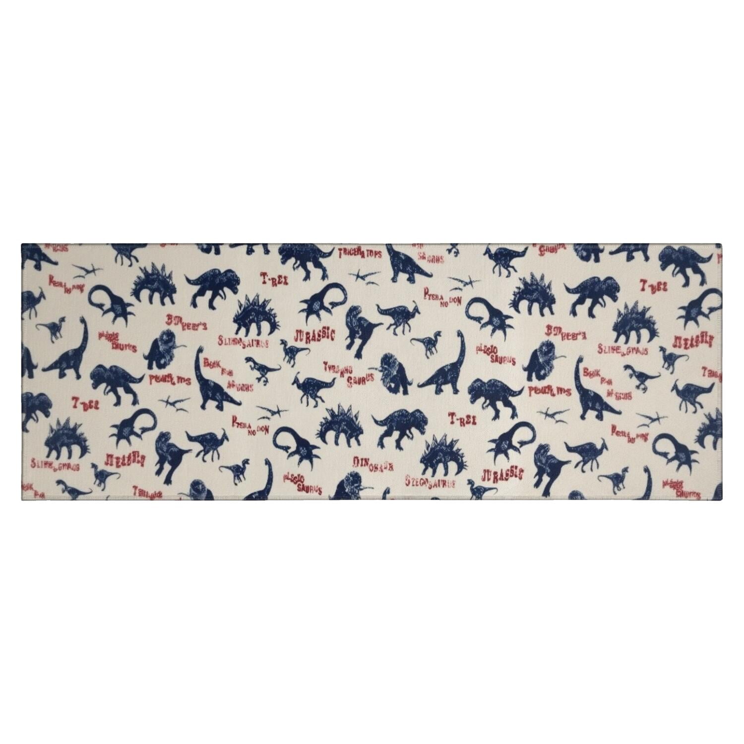 Beige Dinosaurs Text Pattern Kitchen Rug Mat,Kitchen Runner Rugs Non ...