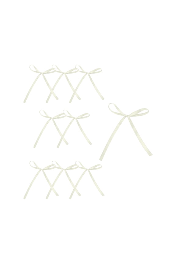 Beige Diy Bow Collection With 10 Pre-Tied Ribbon Bows For Crafting Wedding Decor Or Package Embellishments Made From Satin-Like Polyester For Shine