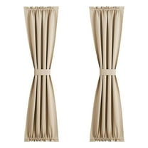 Beige Door Curtain Thick Double-Sided Blackout Door Curtain 63Cm*102Cm, French Door Curtains Rod Pocket Thermal Curtain for Doors or Glass Window Curtain Panel Beige(Curtain Buckle Not Included)