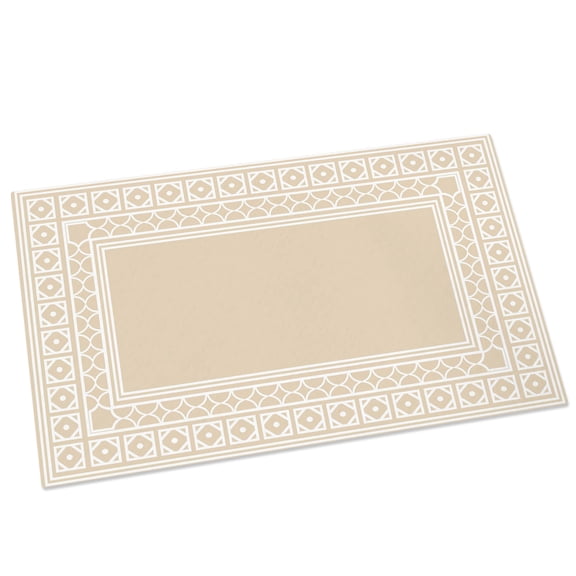 Beige Door Mat 16x24 Inch Boho Diamond Pattern Border Rustic Southwestern Entryway Rug with Non-Slip Rubber, Front Door Mat Indoor Floor Mats for Living Room Bathroom Bedroom Home Office