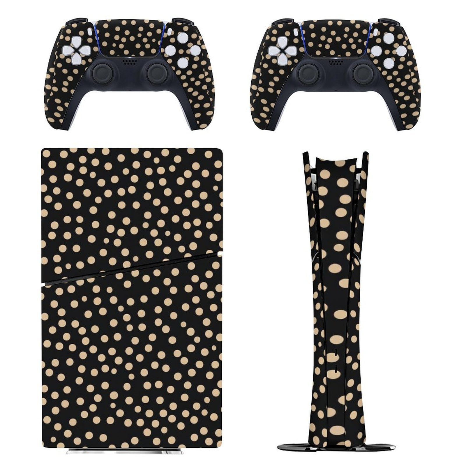 Beige Dot Repeat Console Skin Bundle for PS5 Pro Slim Disc & Digital ...