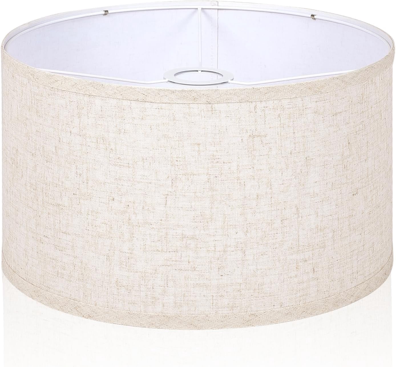 Beige Drum Lamp Shades for Floor Lamps, 13" Top x 13" Bottom x 10" High, Easy to Assemble, Replacement Linen Lampshades for Table Lamps & Bedside Lamps (1.65" Spider)