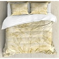thumbnail image 1 of Beige Duvet Cover Set, Various Sized Flourishing Roses and Butterflies Spring on Grungy Background Retro, Decorative 3 Piece Bedding Set with 2 Pillow Shams, Queen Size, Mode Beige, by Ambesonne, 1 of 3