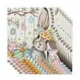 thumbnail image 1 of Beige Easter Bunny Cloth Napkins, Spring Easter Eggs Floral Wooden Washable and Reusable Dinner Napkins Set of 6, Table Napkin for Kitchen Party Birthday Wedding Hotel Housewarming 20"x20", 1 of 9