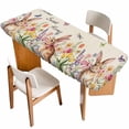 thumbnail image 1 of Beige Easter Table Cloths for 8 Foot Rectangle Tables, Spring Watercolor Vintage Tulip Flower Plant Patio Waterproof Elastic Fitted Tablecloths, Washable Rectangular Table Cover for Camping, 1 of 8