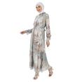 thumbnail image 1 of Beige - Ecru - Floral - Crew neck - Fully Lined - Modest Dress - Refka, 1 of 5