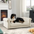thumbnail image 1 of Beige Elegant Rectangle Elevated Dog Sofa Bed Durable Comfortable Pet Couch For Small Medium Dogs Cats 40 x 23 x 14, 1 of 10