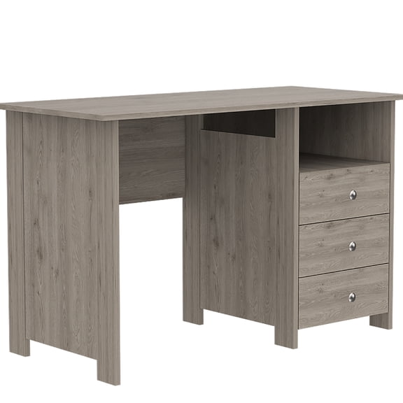 Beige Engineered Wood Desk With 2 Drawers, Industrial Style, 47.32"w X 17.71"d For Office Workspace Computer Spacious 47.3"x17.7", Beige, Rectangular, Pine & Construction