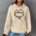 thumbnail image 1 of Beige Essentials Hoodie, Polyester Hoodies for Women, Hoodie Women's Oversize Pullover Women's Must Haves Women Tops Teenager Girls Oversize Sweatshirt Sweat Jacket L, 1 of 6
