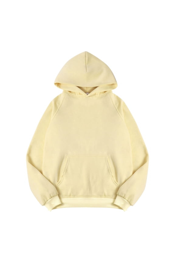 Beige Essentials Hoodie, Polyester Hoodies for Women, Women Fleece Loose Hoodie Sweatshirt Long Sleeve Pocket Drop Shoulder Pullovers Top 3XL