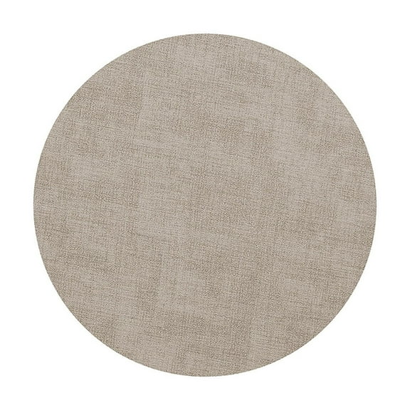 Beige Fabric Leather Round Table Mats Double Sided Placemats For Hotel Household Western Food Bowl Mats Beige Pu Material Round Placemats