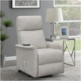 Beige Fabric Power Lift Recliner Chair with Heat and Massage, Remote ...