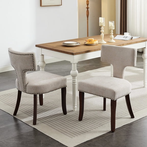Beige Fabric Upholstered - Adjustable Legs for Balance - Various Indoor Spaces / Guarantees Level Seating