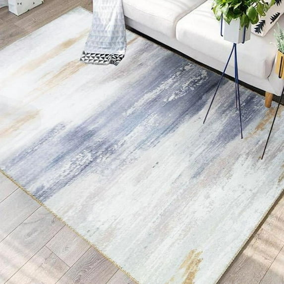 Beige Faded Comfort Art Design Print Area Rug/ Carpet