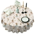 thumbnail image 1 of Beige Fairy Mushroom Pattern Round Tablecloth 60"x60",Wrinkle Wipeable Table Cloth for Kitchen Dining Room Picnic Patio Party, 1 of 6