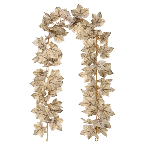 Beige Fall Maple Leaves Garland, 5.7Ft Artificial Maple Leaf Autumn Garland Hanging Fall Vines Table Decorations Front Door Fall Decor Thanksgiving Decorations Decor Outside Indoor Decor 1Pc,Beige