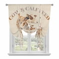 thumbnail image 1 of Beige Farm Animals Tie Up Curtains for Windows, Adjustable Balloon Window Shades, Vintage Cow Farmhouse Kitchen Window Treatments Adjustable Roll Up Curtain for Basement/Nursery 52"x45", 1 of 8