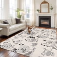 thumbnail image 1 of Beige Farm Chicken Area Rugs 5x7 ft Country Farmhouse Black White Rooster Chick Eggs Washable Rug Non Slip Indoor Carpet Absorbent Floor Mat for Living Room Bedroom Dining Room, 1 of 9