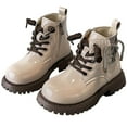 thumbnail image 1 of Beige Little Girls Fall Short Boots Anti-Slip With Side Zipper Artificial Leather, For Ages 3.5-4 Years Us Size 9.5 For Toddler Wear, 1 of 9