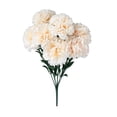 thumbnail image 1 of Beige Faux Carnation Stem Bunch, 7 Head Artificial Flowers for Wedding Table and Home Vase, 1 of 6