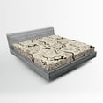 thumbnail image 1 of Beige Fitted Sheet, Contemporary Illustration of Marine Animals in Retro Style Octopus Crab Seahorse Art, Soft Decorative Fabric Bedding, Queen Size, Beige Brown, by Ambesonne, 1 of 2