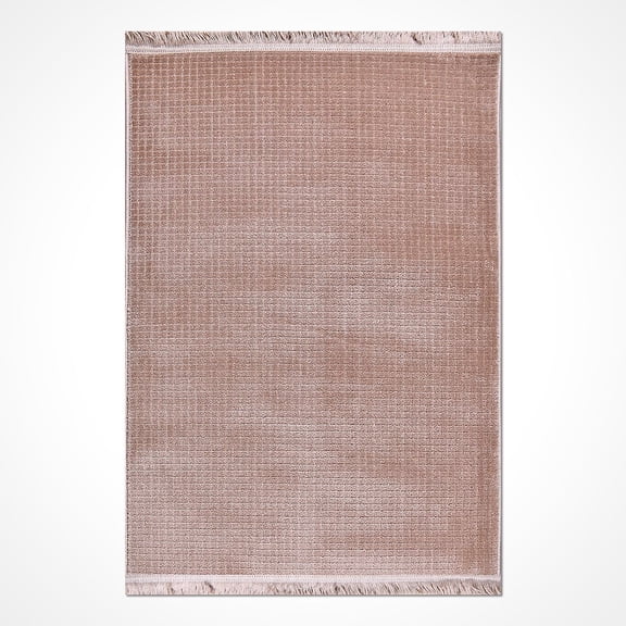 Beige Flat Pattern Polyester Area Rugs for Living Room Jacquard Textured Modern Rugs Soft Geometric Rug for Bedroom Mid Century Washable Rug Non-Slip Bohemian Perfect for Dining Room Office