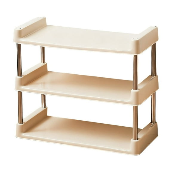 Beige Floor Standing Storage Rack, Multi-Tier Organizer For Toys & Home Items