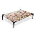 Beige Floral Elevated Dog Bed, Spring Lavender Wildflowers Blue ...