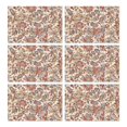 thumbnail image 1 of Beige Floral and Paisley Pattern Summer Placemats Table Placemats Set Of 6-Linen Kitchen Washable Placemats Table Mats 11.8"x17.7"Non-Slip Heat Resistant, 1 of 5