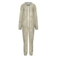 thumbnail image 1 of Beige Floral Seamless Pattern Unisex Adult Onesie Pajamas with Pockets for Women Men Hooded Loungewear, 1 of 8
