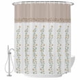 thumbnail image 1 of Beige Floral Shower Curtain Set - Standard 72" x 72" Washable Bathtub Curtain with 12 Hooks, Spring Summer Botanical Flowers Waterproof Fabric Stall Shower Curtains for Bathroom/Bathtub Décor, 1 of 6