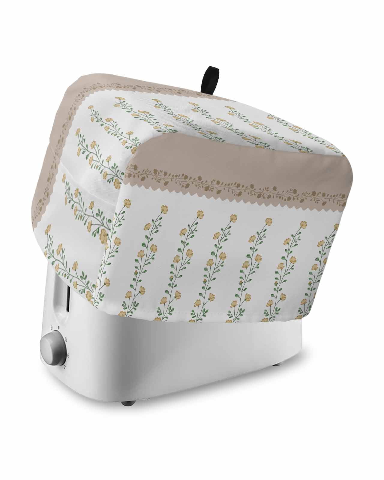 Beige Floral Small Toaster Cover 2 Slice, Kitchen Appliance Covers ...