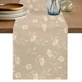 thumbnail image 1 of Beige Floral Table Runner, Vintage Spring Botanical Flowers Washable Cotton Linen Table Runners 70 Inches Long, Dresser Scarf Runner for Dining/Kitchen/Coffee/TV Stands/Cabinets 13''x70'', 1 of 9