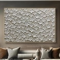 Curated visual reference: Visual Reference: Beige Floral Wall Art Minimalist D Flower On Relief Wabi