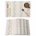 thumbnail image 1 of Beige Flower Branch Placemats Set of 4 Spring Summer Farmhouse Botanical Place Mats Indoor Wipeable Table Mats Washable Cloth Dining Table Placemats for Kitchen Holiday Party Home Decor 13x19 Inch, 1 of 9