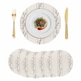 thumbnail image 1 of Beige Flower Branch Round 13 Inch Placemats Set of 6, Spring Summer Farmhouse Botanical HeatResistant Non Slip Place Mats for Dining Table, Wipeable Braided Kitchen Table Mats for Housewarming, 1 of 9