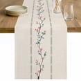 thumbnail image 1 of Beige Flower Branch Table Runner - 48 Inch Long Spring Summer Farmhouse Botanical Cotton and Linen Blended Dress Scarves Farmhouse Table Runner for Kitchen Dining, Coffee Table, 13" x 48", 1 of 8