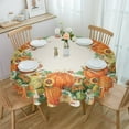 thumbnail image 1 of Autumn Floral Texture Tablecloths for Dining Table Waterproof Round Table Cover for Kitchen Living Room, 1 of 5
