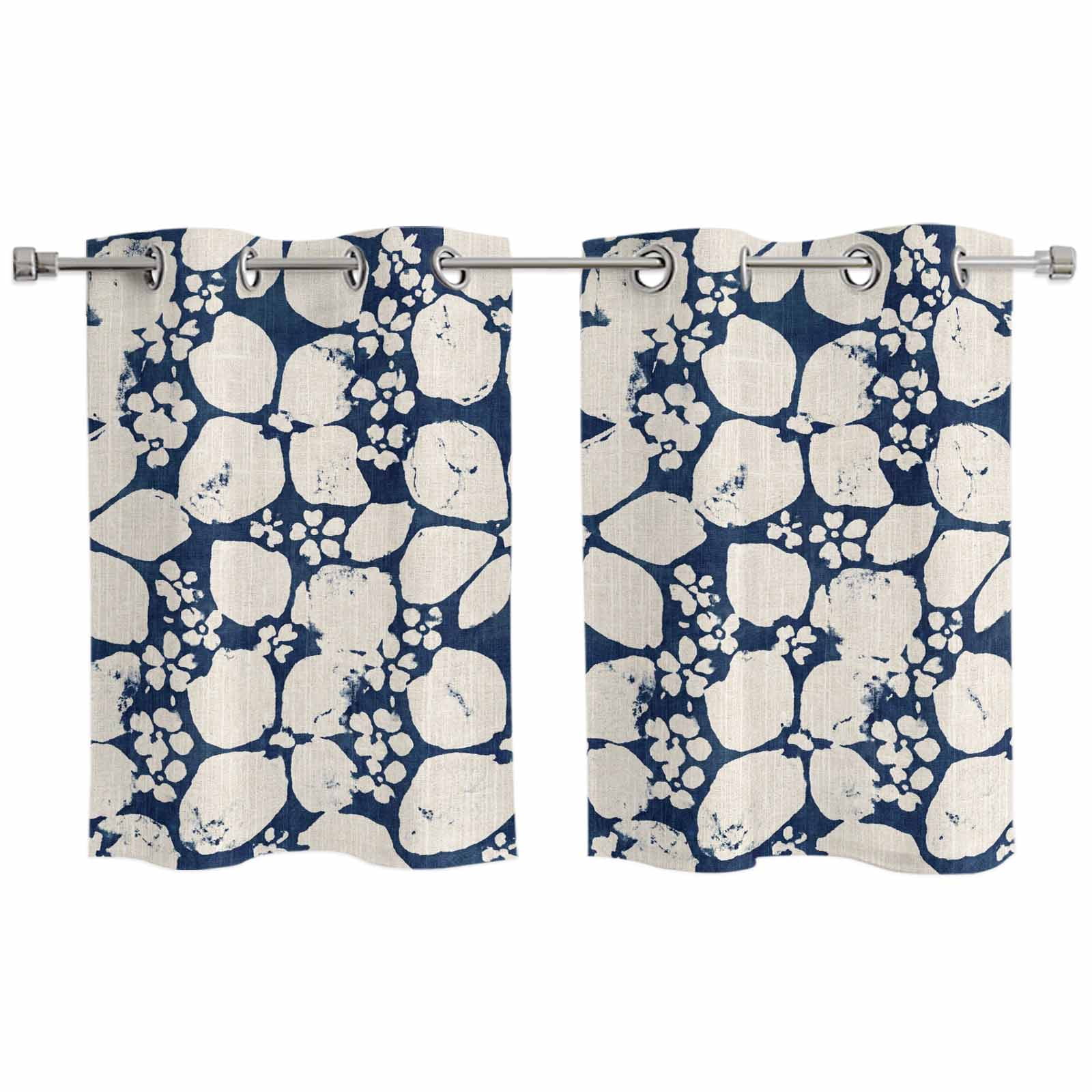 Beige Flower Pattern Kitchen Curtains Window Panels, Retro Country Tie ...