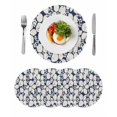 thumbnail image 1 of Beige Flower Pattern Round 13 Inch Placemats Set of 4, Retro Country Tie-dye Floral Abstract Blue HeatResistant Non Slip Place Mats for Dining Table, Wipeable Kitchen Table Mats for Housewarming, 1 of 9