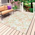 thumbnail image 1 of Beige Flowers Outdoor Rug for Patio/Deck/Porch, Non-Slip Large Area Rug 5 x 7 Ft, Farmhouse Botanical Floral Green Leaves Indoor Outdoor Rugs Washable Area Rugs, Reversible Camping Rug Carpet Runner, 1 of 8
