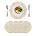 thumbnail image 1 of Beige Flowers Round 13 Inch Placemats Set of 4, Spring Floral Farmhouse Retro Art HeatResistant Non Slip Place Mats for Dining Table, Wipeable Braided Kitchen Table Mats for Housewarming, 1 of 9