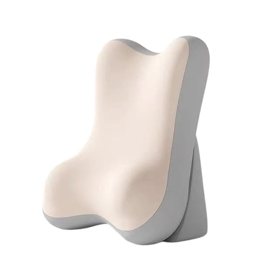 Beige Foam Bed Backrest Pillow Adjustable Height Ergonomic Waist Support Cushion Portable Prone Sleep Pillow