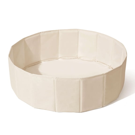 Beige Foldable Pet Playpen Ball Pit with Storage Bag