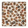 thumbnail image 1 of Beige Footballs and Numbers Pattern Square Fitted Tablecloth with Elastic Edge,Square Table Cover,Washable Elastic Table Cover for Home Kitchen Party Decor 36"x36", 1 of 6