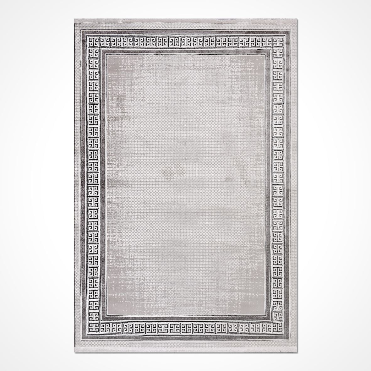 Beige Frame Acrylic Area Rugs for Living Room Jacquard Textured Modern ...