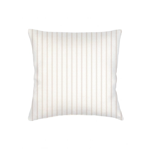 Beige French Stripe Linen Pillow 20x20 20x20 / Down Alternative
