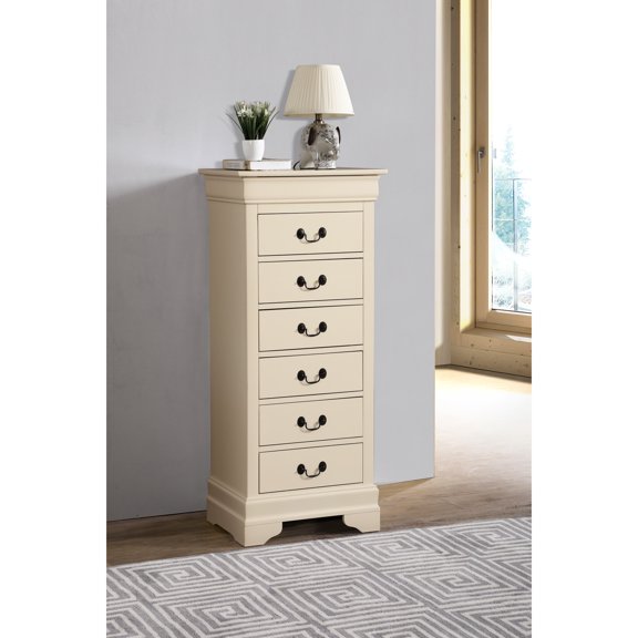 Beige G3175 Lingerie Chest By Glory Furniture - Traditional Style With Details Particle Board Metal Drawer Guides For Secure Use English Dovetailed Dresser Drawers Strength 22 In. Depth X 16 Width