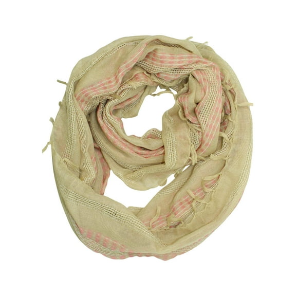 Beige Gauze Weave Light Infinity Scarf